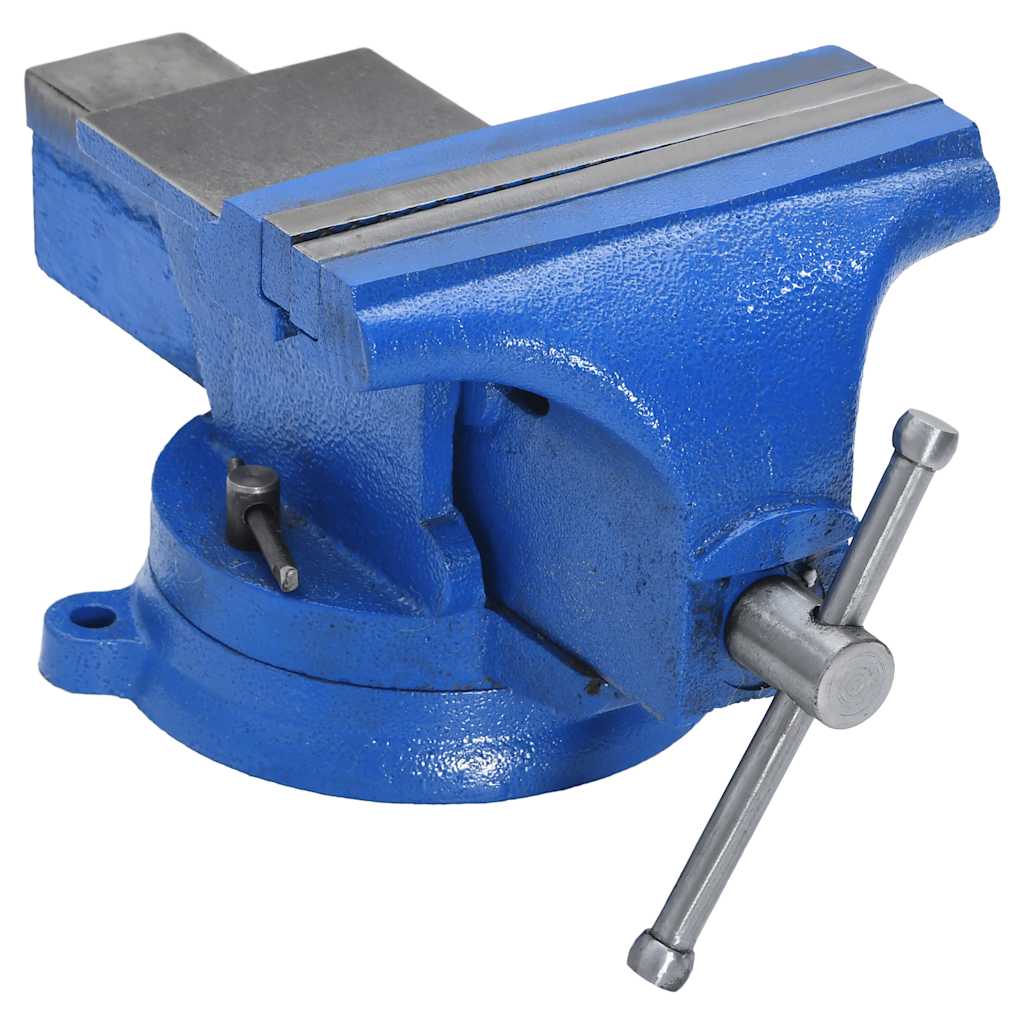 Étau d'établi pivotant à 360° en fonte bleue, mâchoires 150 mm, base rotative