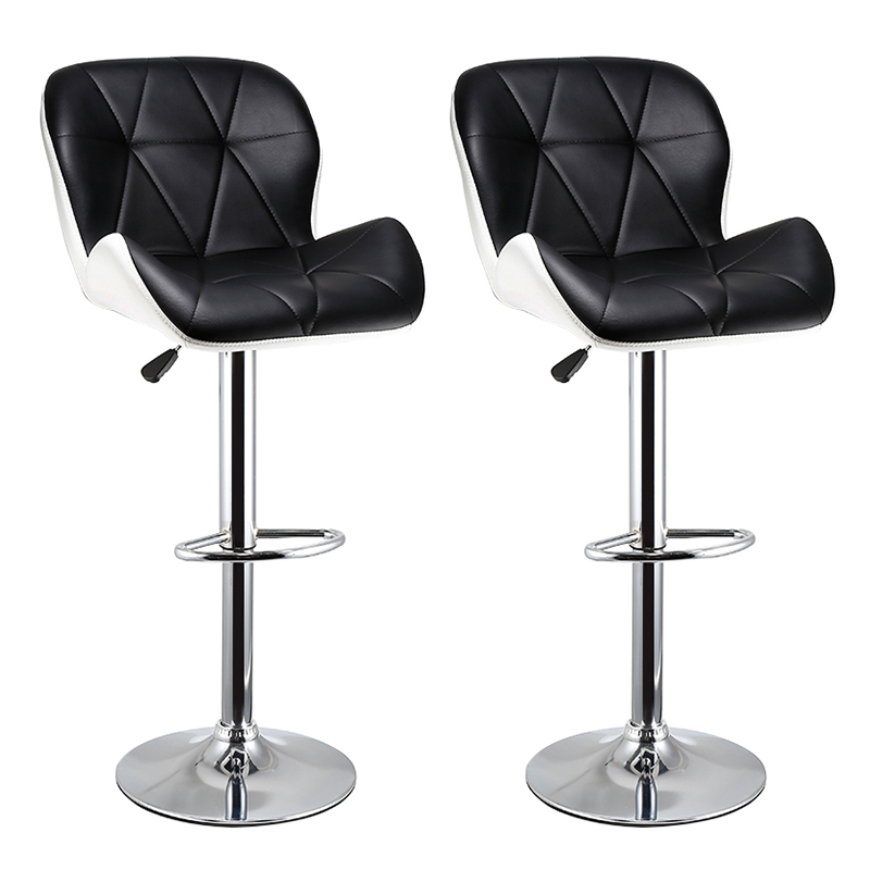 Lot De 2 Tabouret De Bar En Similicuir Reglable En Hauteur Et Pivotant