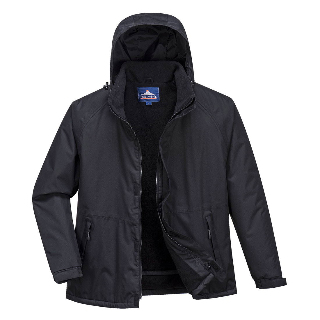 Portwest Schwarz Freizeitjacke Fleece Gefüttert, Wasserabweisend 3XL - Bild 3