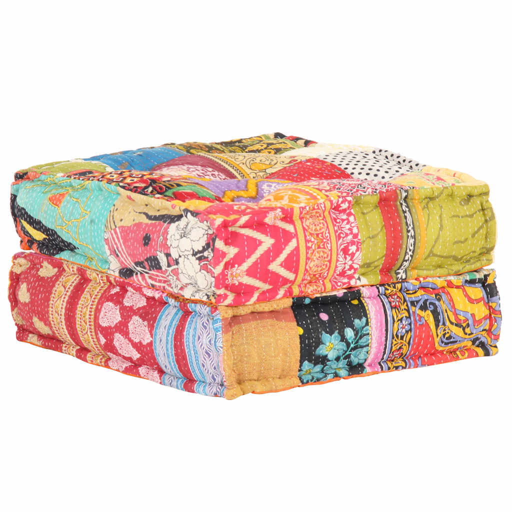 Vidaxl Mehrfarbig Pouf 60X70x36 Cm Patchwork Stoff
