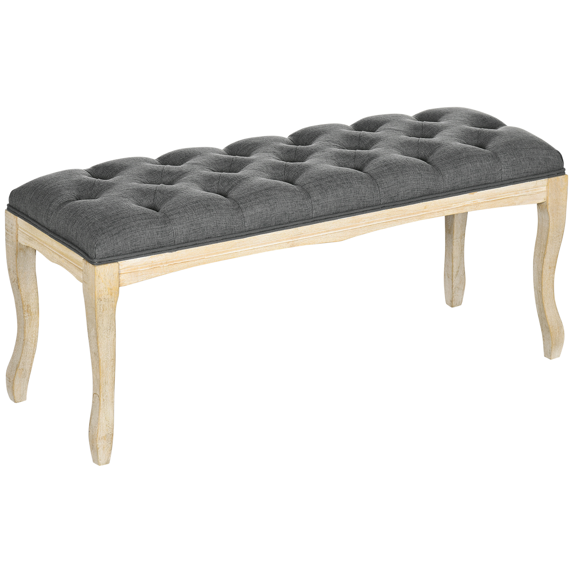 Homcom - Banc Banquette Capitonnée Style Classique Chic Dim. 110l X 38l