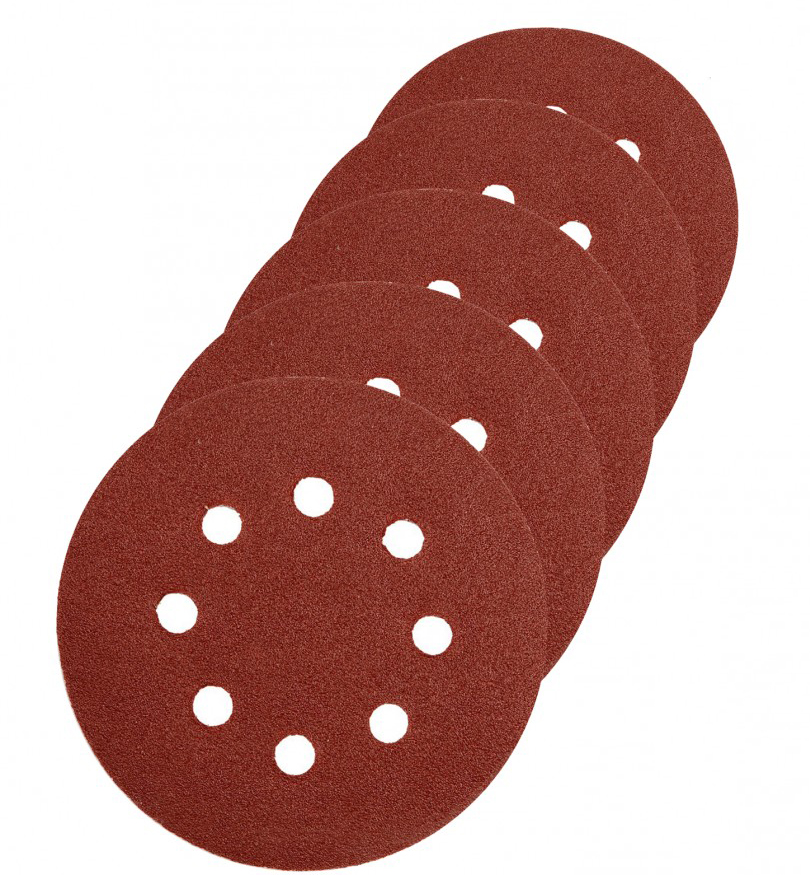 Yato Rot 5 Stück Schleifscheibe Klett Gelocht 125Mm P60