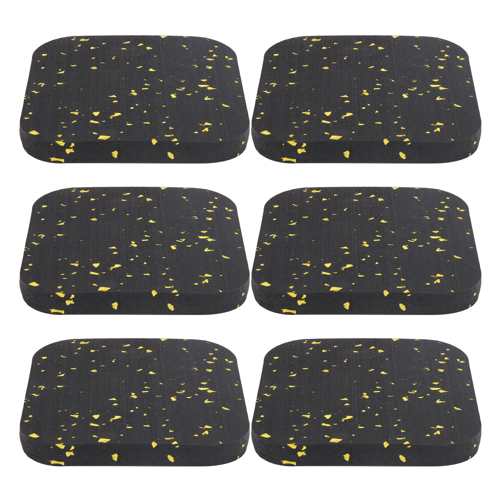 Tapis amortisseur antidérapant en caoutchouc pour tapis de course, 10 x 10 x 1 cm, lot de 6