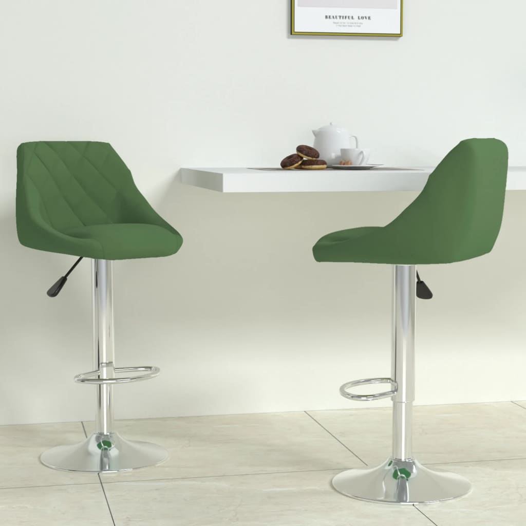 Tabourets De Bar Lot De 2 Vert Foncé Velours Vidaxl