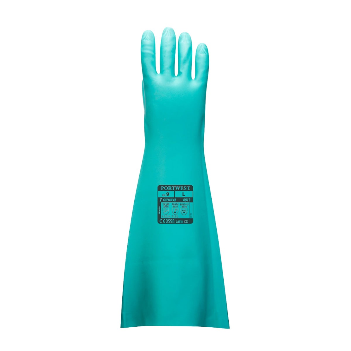 Portwest Nitrilhandschuhe Extra-Lang Grün L - Größe 9 - Bild 3