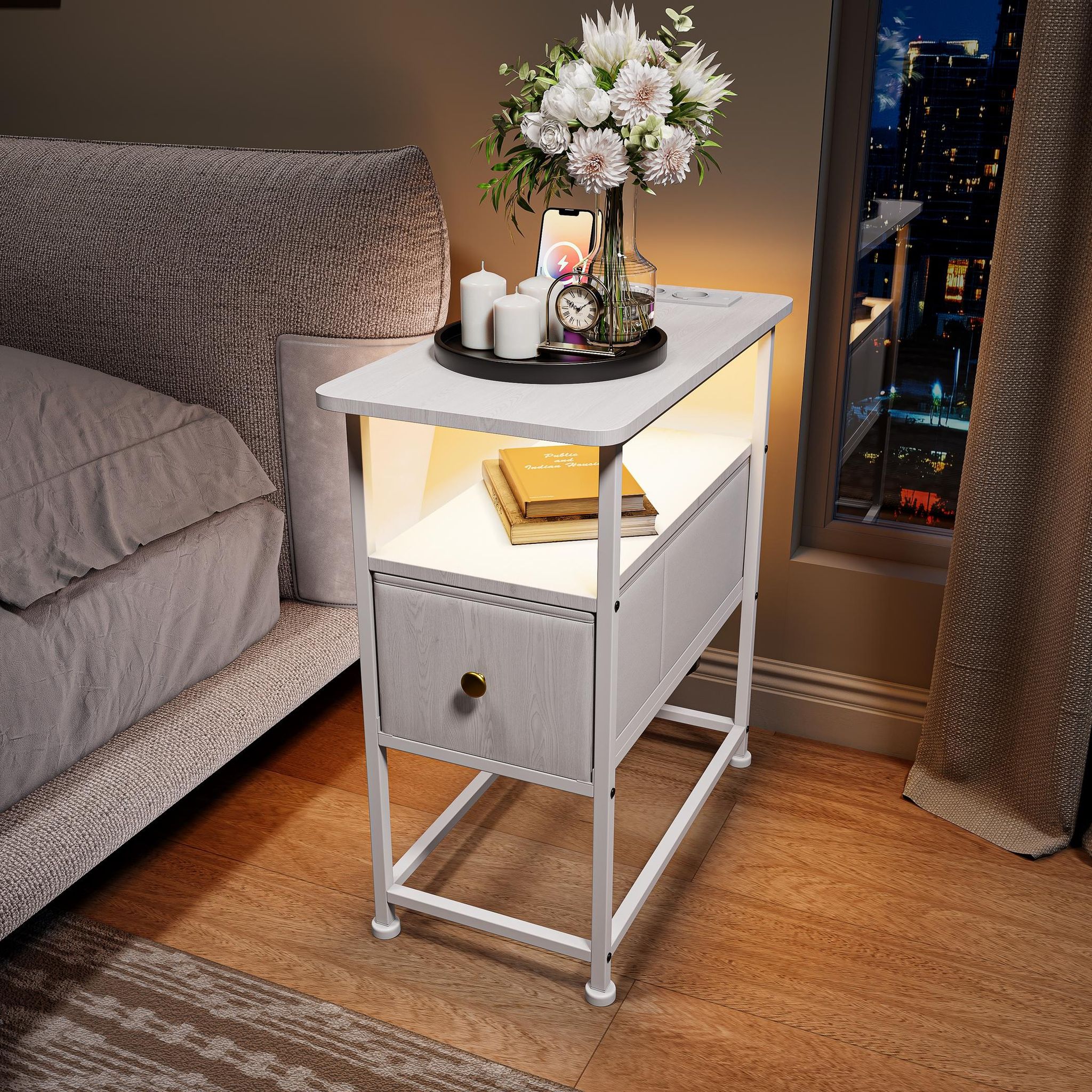 Table D'Appoint Moderne 60x30x62 Cm