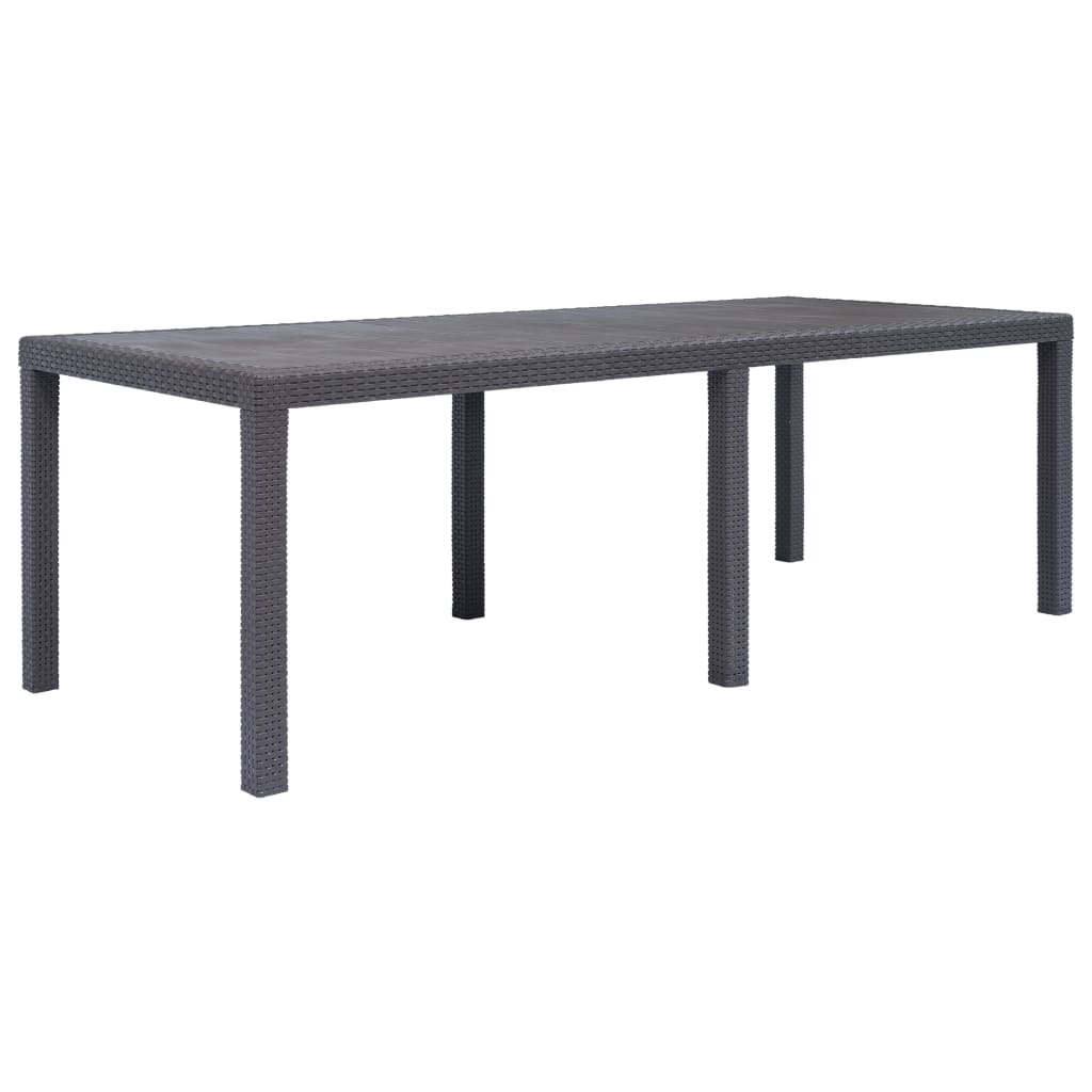 Vidaxl - Table De Jardin Marron 220x90x72 Cm Plastique Aspect De Rotin