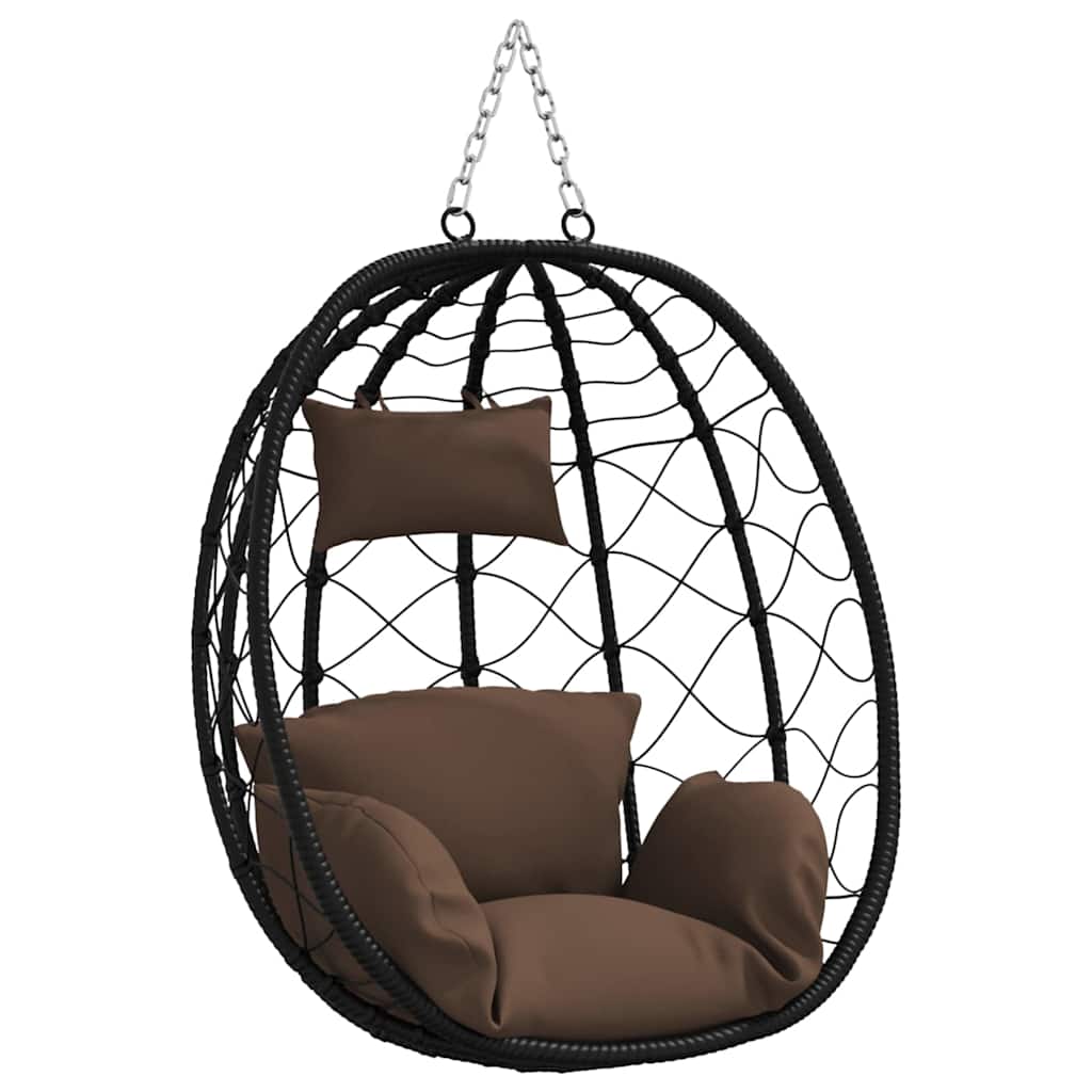 Sedia Uovo Sospesa Caffè 91,5 X 54,5 X 107 Cm Polyrattan Vidaxl