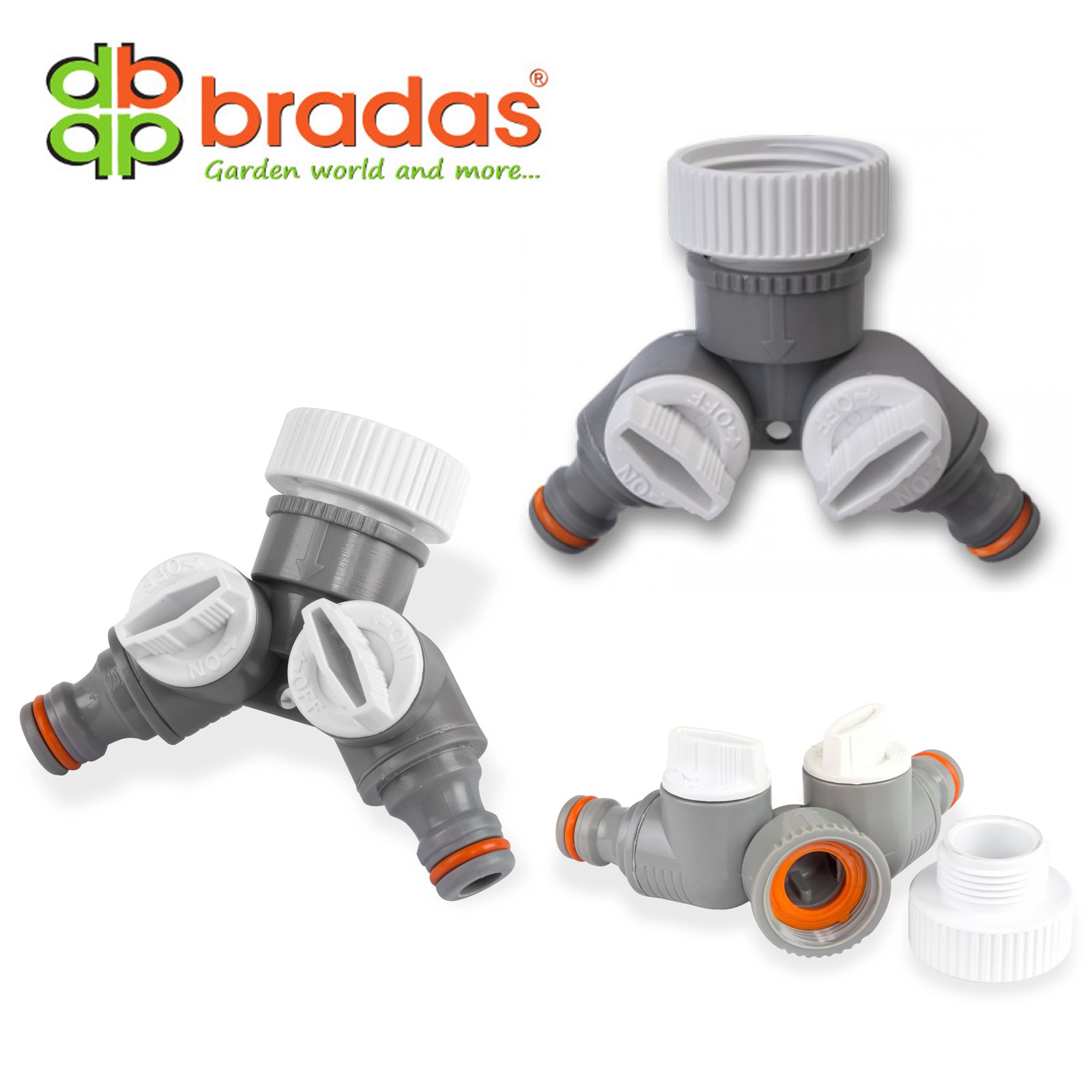 Bradas 2 - Wege - Ventil Mit Hahnanschluss White Line