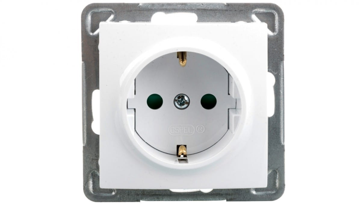 Oem Weiß Impresja Einzelsteckdose Mit/Mit Schuko-Abdeckung, Gp-1Ysp/M/00