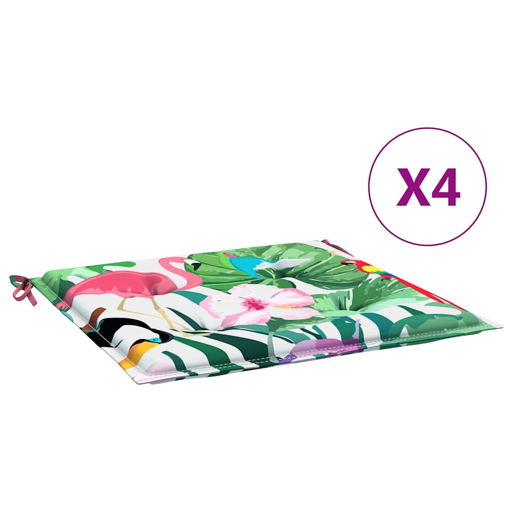 Chair Cushions 4 Pcs Multicolour 50x50x4 Cm Fabric Vidaxl