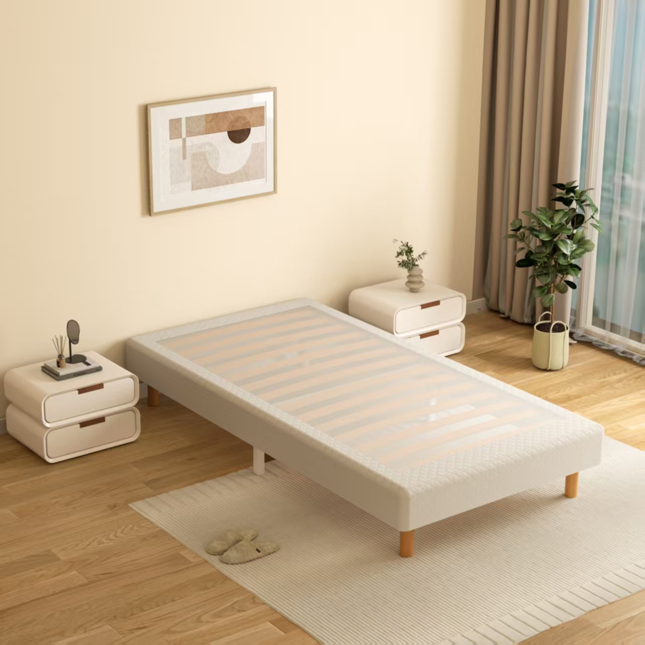 Teeno – Sommier Tapissier 90 X 190cm – Structure En Bois Et Acier – 6