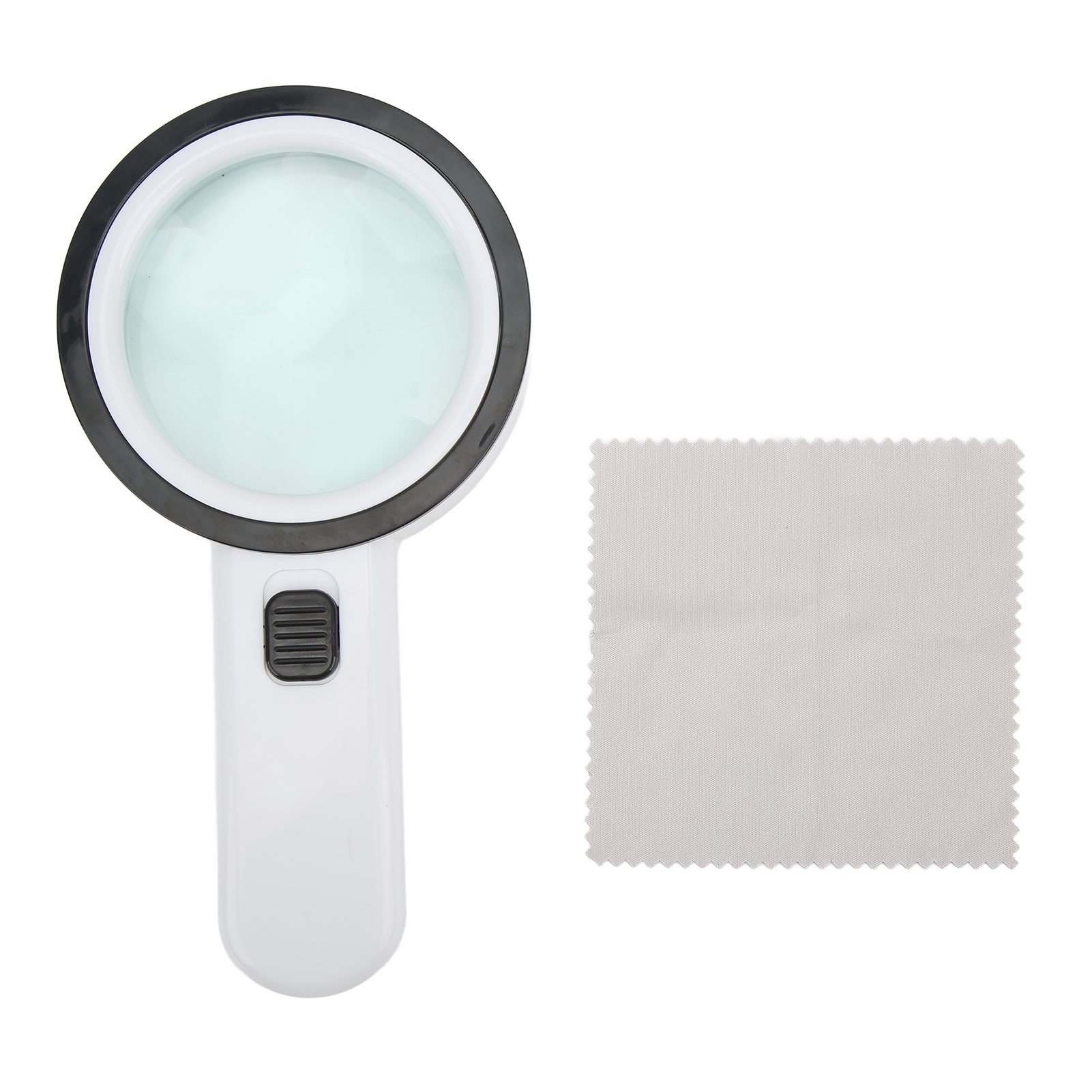 Loupe à main 30x, lentille en verre optique 8 cm, 12 LED, coque ABS