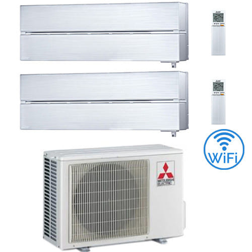 Climatizzatore Condizionatore Mitsubishi Kirigamine Style Wifi R32 Bianco Perla Dual Split Inverter 9000 + 9000 Btu Con U.e. Mxz-2f33vf Classe A++/a+ Mitsubishi Electric