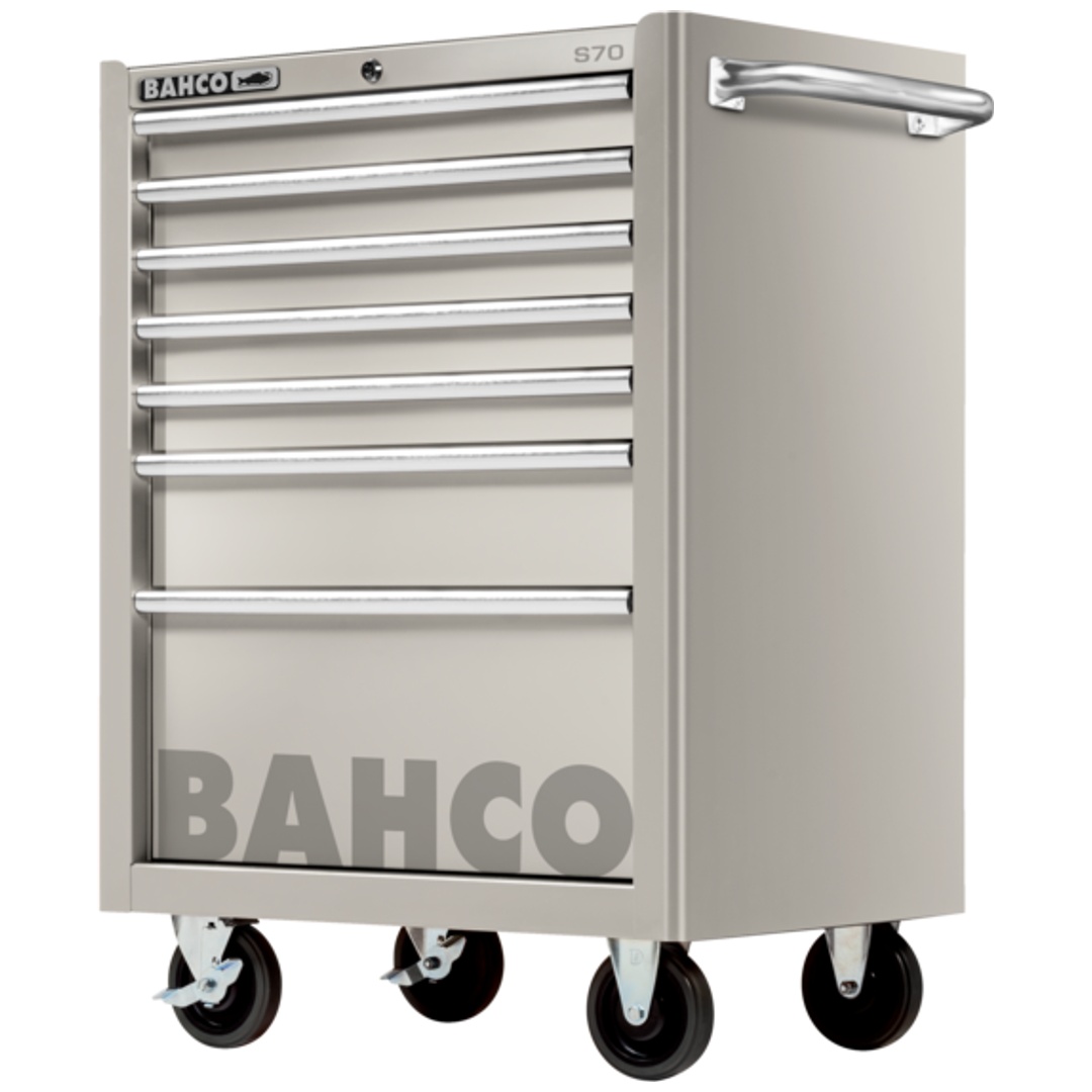 Bahco Versilbert - Edelstahlwerkstattwagen Mit Sieben Schubladen, 26, 958 Mm X 501 Mm X 677 Mm
