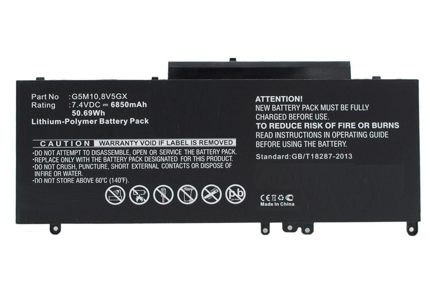 Coreparts Schwarz Dell Laptop-Akku, Mbxde-Ba0173