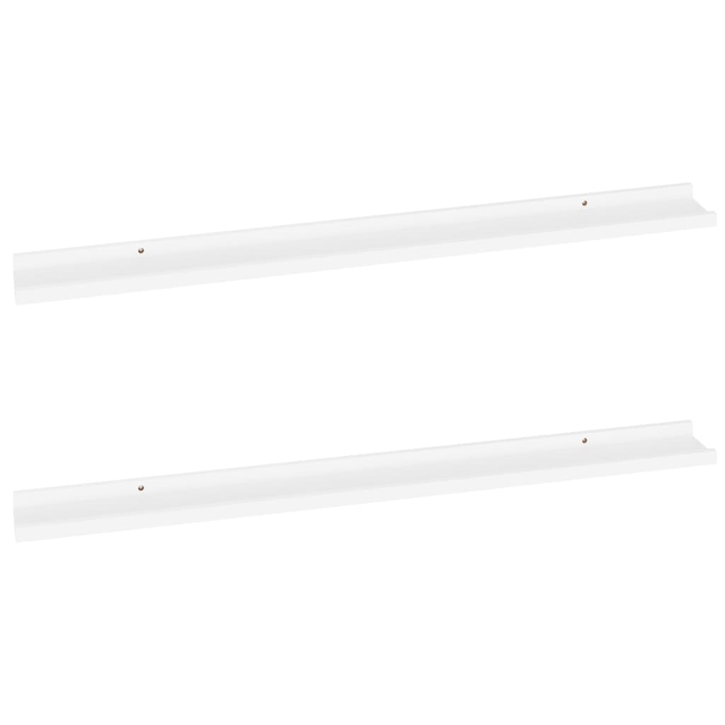 Vidaxl Weiß Wall Shelves 2 Pcs White 100X9x3 Cm