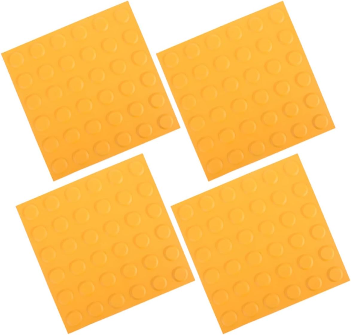 Dalle tactile PVC jaune antidérapante 25 x 25 cm, orientation et fonction d'alerte, lot de 4