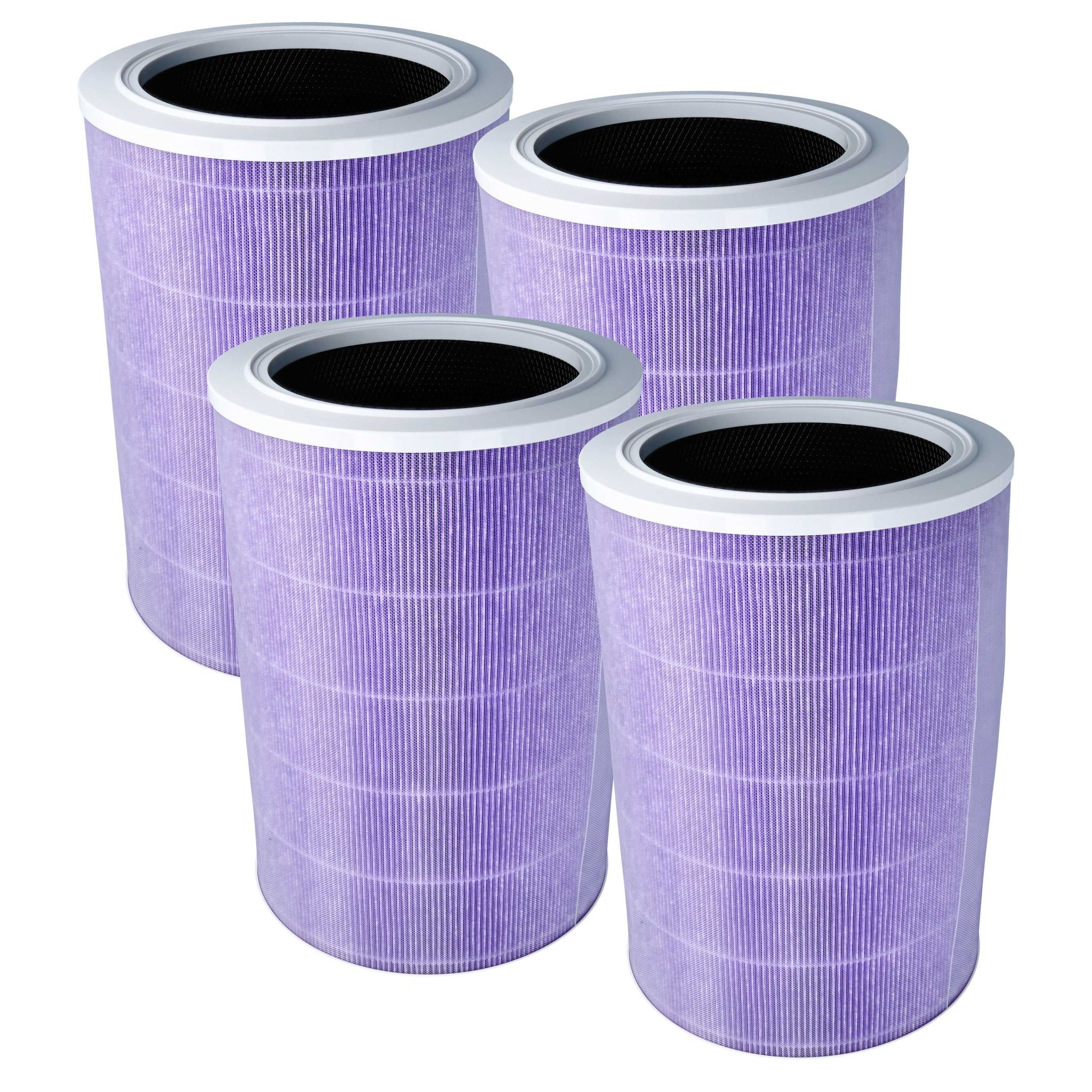 Vhbw Lila 4X Hepa Filter Kompatibel Mit Xiaomi Mi Air Purifier 2S Luftreiniger - Ersatz-Filter Mit Integriertem Aktivkohle-Filter, Antibakteriell