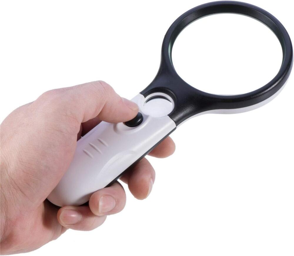 Loupe à main 10x avec 3 LED, loupe de bijouterie et d'horlogerie