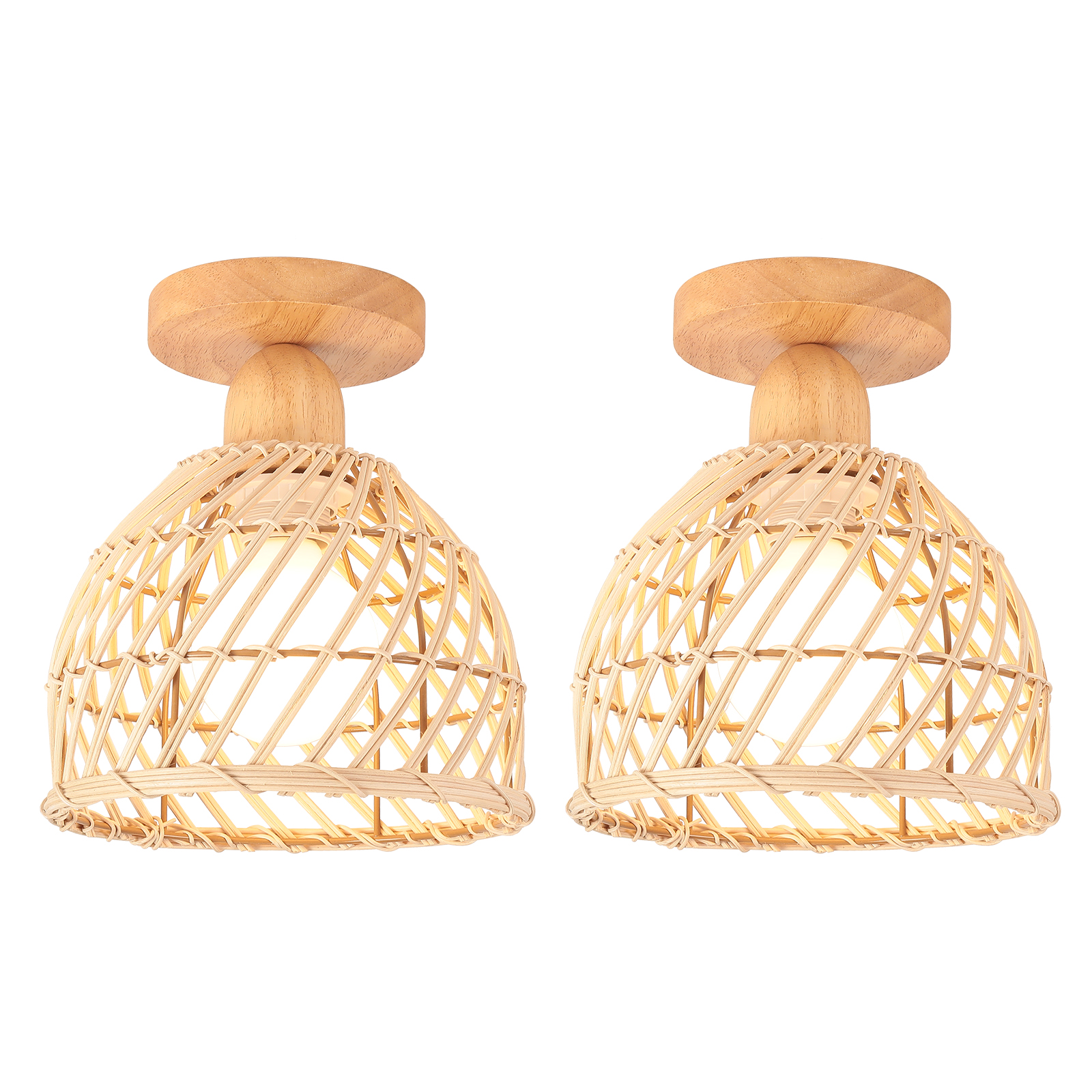 Norcks - 2pcs) Plafonnier Moderne Lampe De Plafond En Bambou Plafonnier