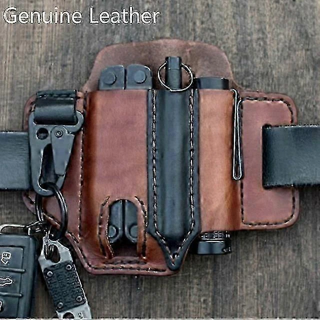 Étui de ceinture en cuir pour outil multifonction, 13,5 x 15,2 cm, noir ou marron