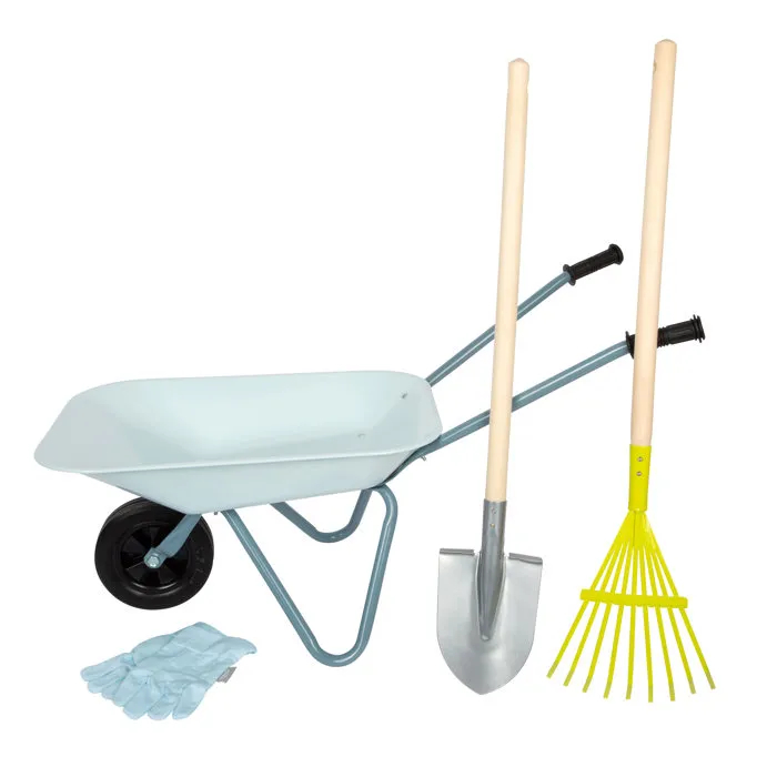 small Foot Gartenwerkzeug-Set mit Schubkarre, Garten- und Sandspielzeug mit kindgerechten Handschuhen, für Kinder ab 3 Jahren, 12799 - Image 4