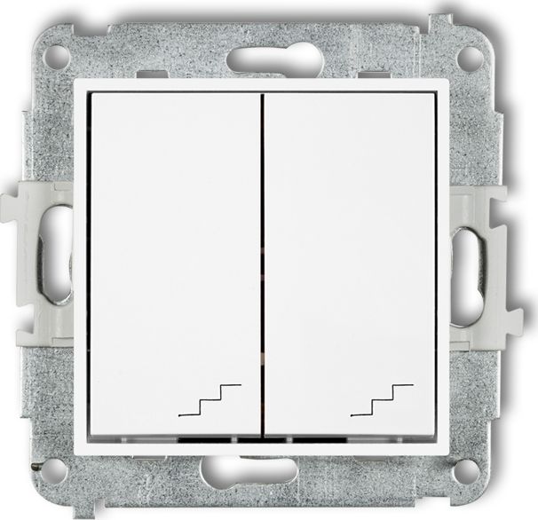 Karlik Mini-Doppeltreppenschalter Weiß Mwp-33