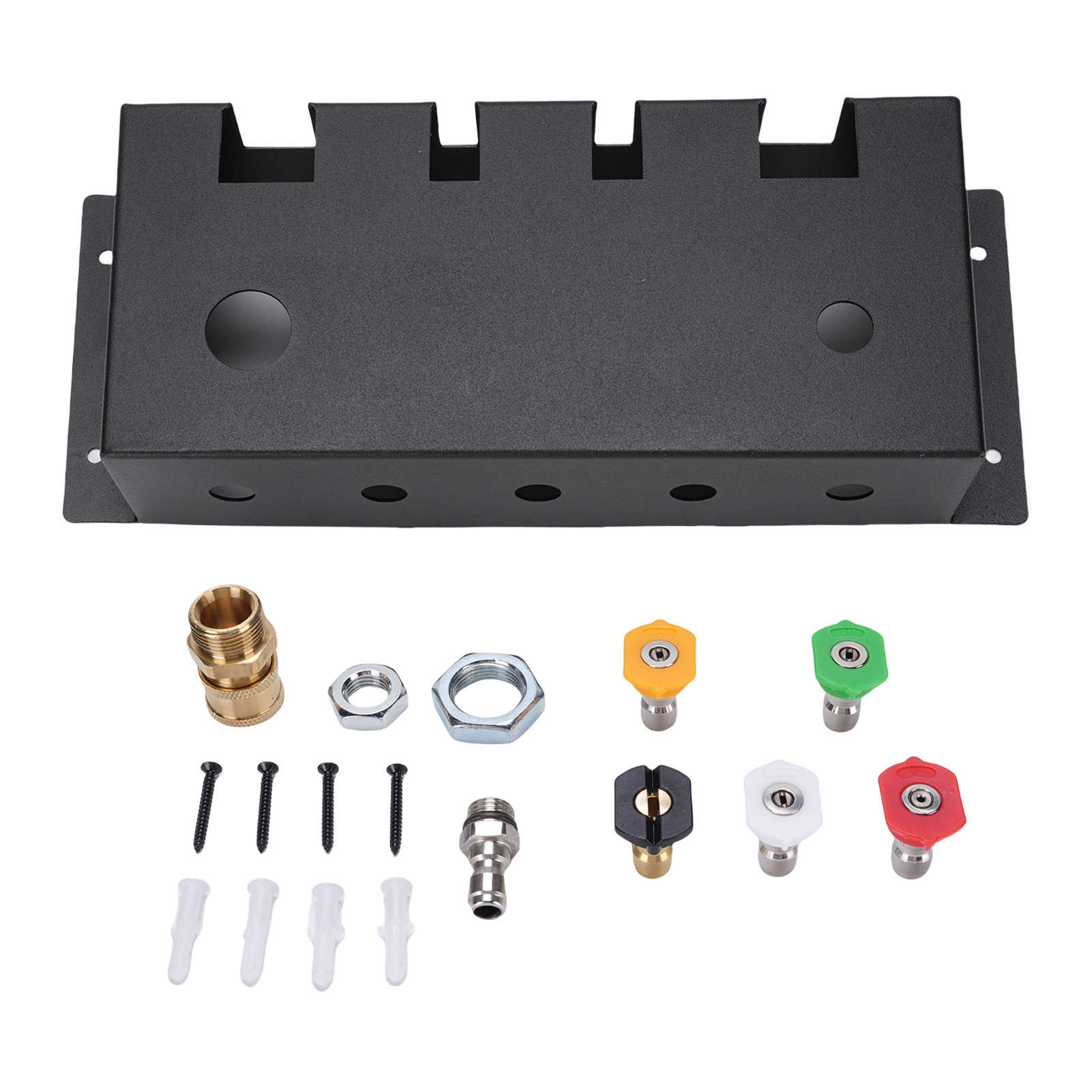 Support mural pour pistolet de nettoyeur haute pression, rangement intégré pour outils et accessoires de lavage auto, buses de 5 couleurs