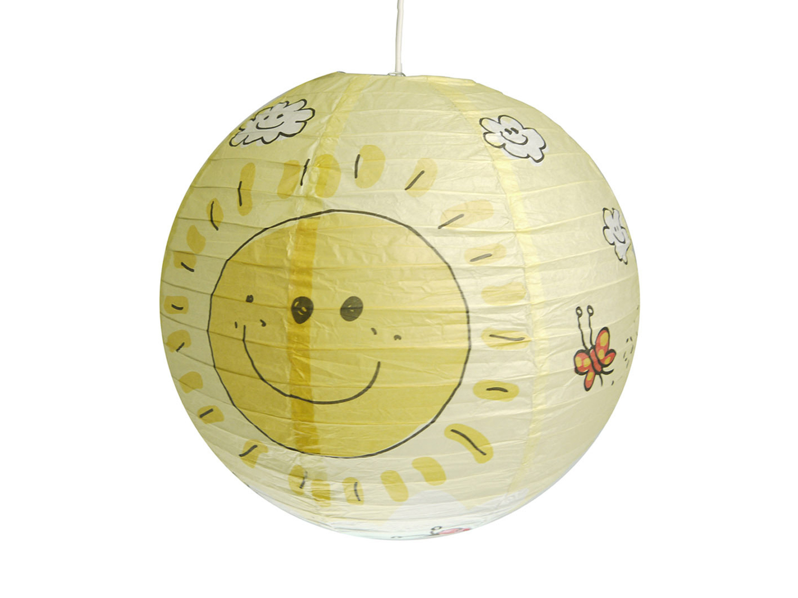 Papier Lampenschirm Fürs Kinderzimmer Mit Fröhlichem Sonnen Motiv Ø 40cm