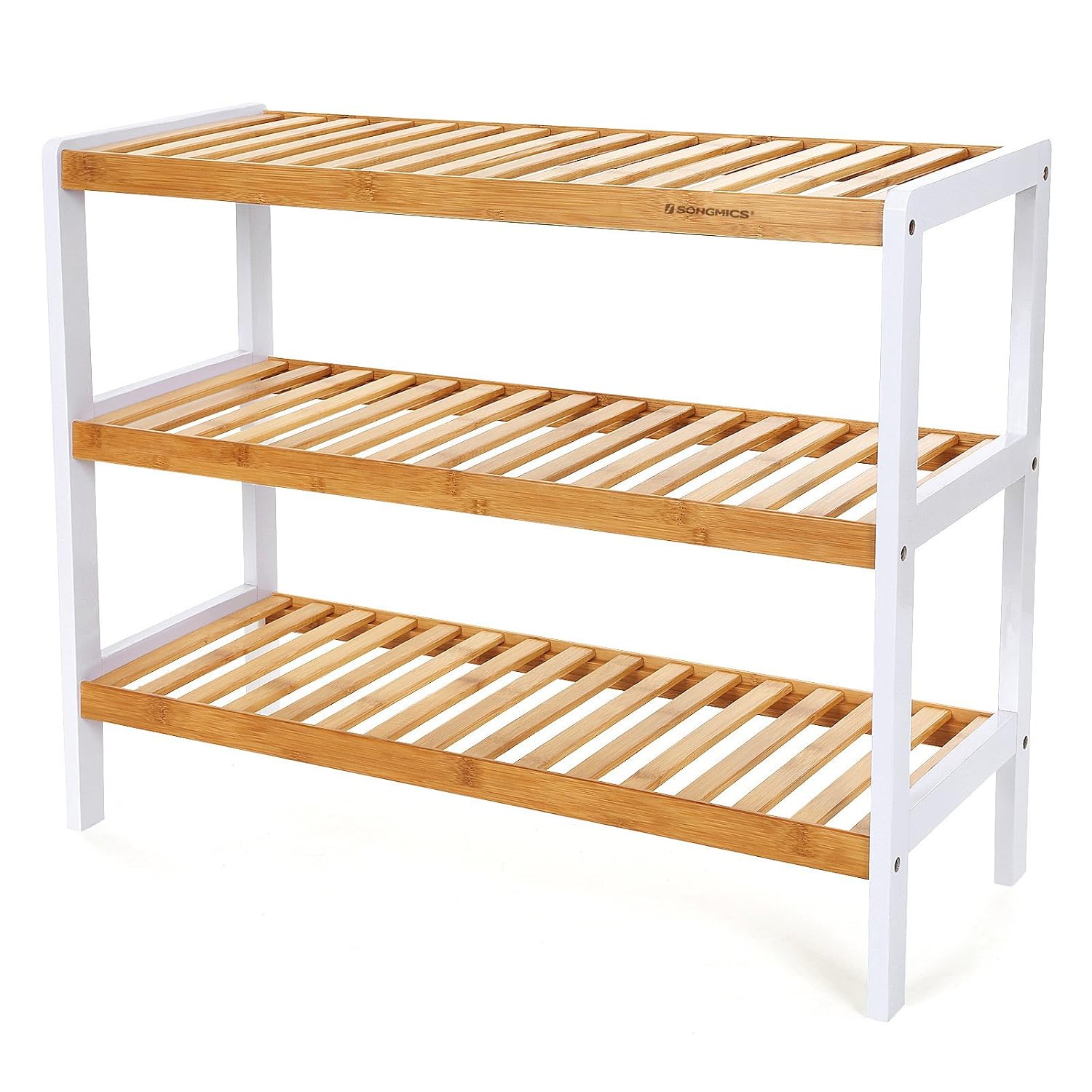 Songmics – Étagère À Chaussures 3 Niveaux En Bambou 70 X 25 X 55 Cm – Structure Solide Et Écologique – Montage Facile – Lbs03h