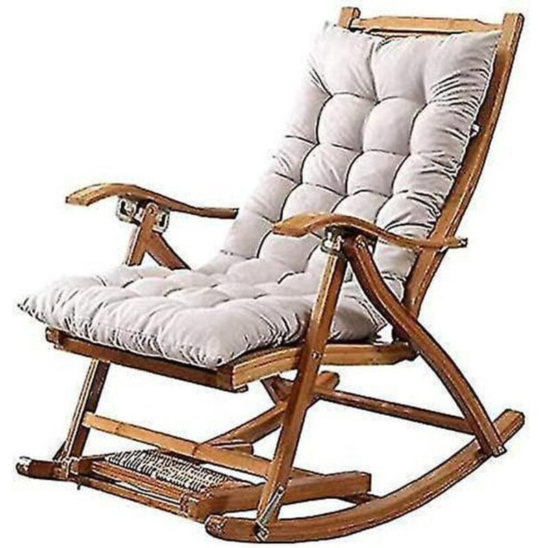 Fauteuil À Bascule Inclinable Et Pliant – Coussin En Coton Et Peluche