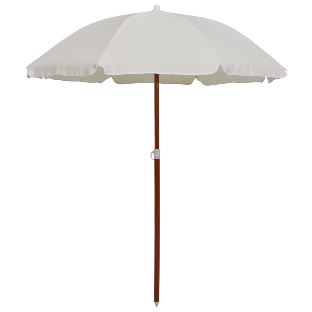 Garden Parasol With Steel Pole 180 Cm Sand Vidaxl