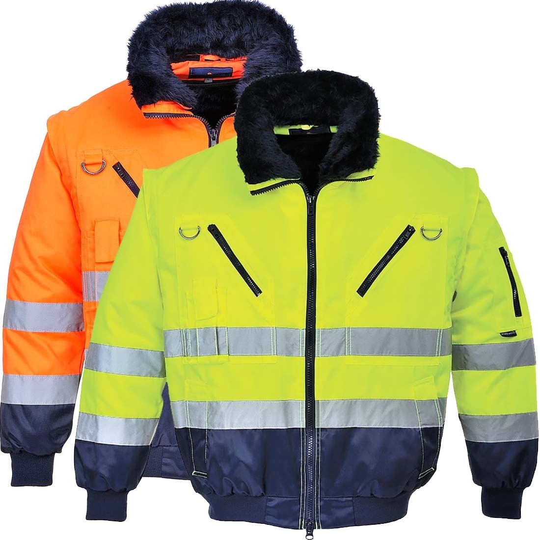 Bomber Alta Visibilit Pilot Con Maniche Staccabili Arancio navy S