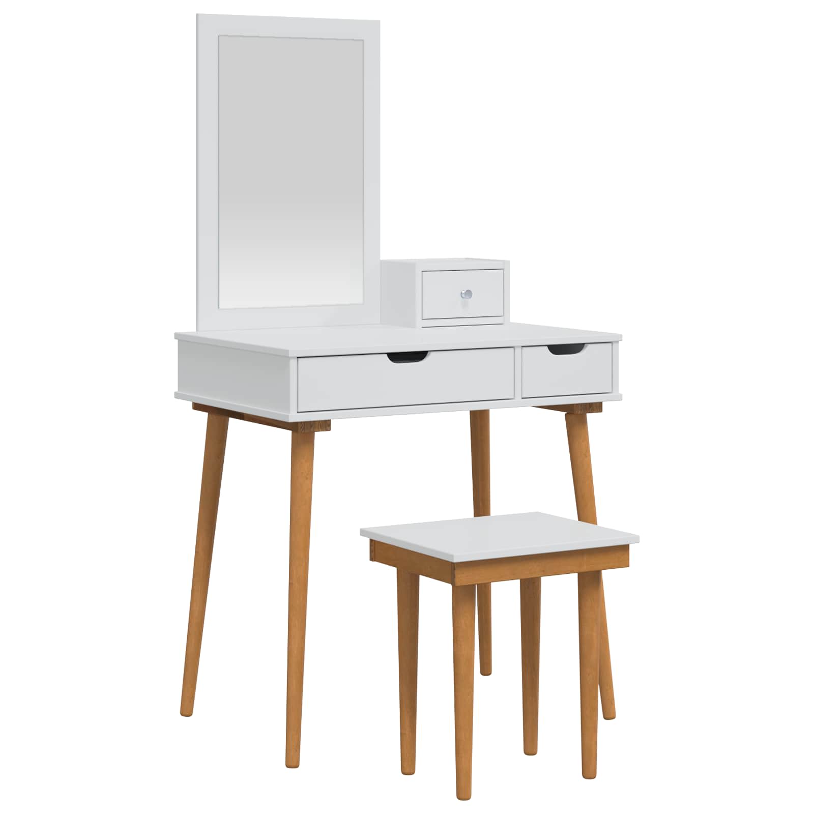 Vidaxl Weiß Dressing Table Set Fauske 4 Pcs White 76 X 50 X 143 Cm