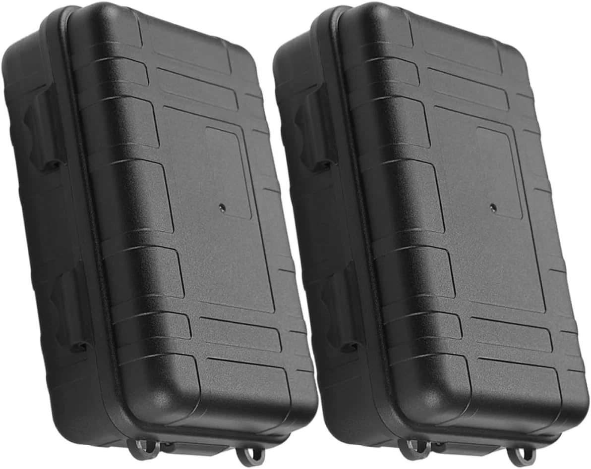 Boîte de survie étanche antichoc en PP, noir, 18,5 x 11,5 x 6 cm, lot de 2