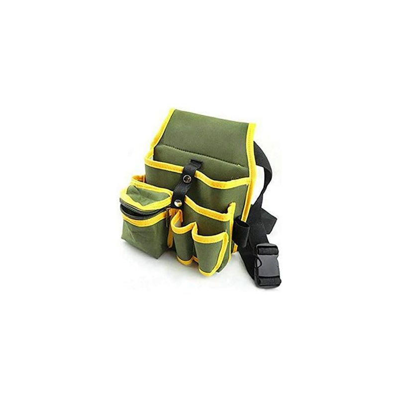 Ceinture porte-outils en tissu Oxford 600D, pochette à outils multi-poches, ceinture ajustable, vert et jaune