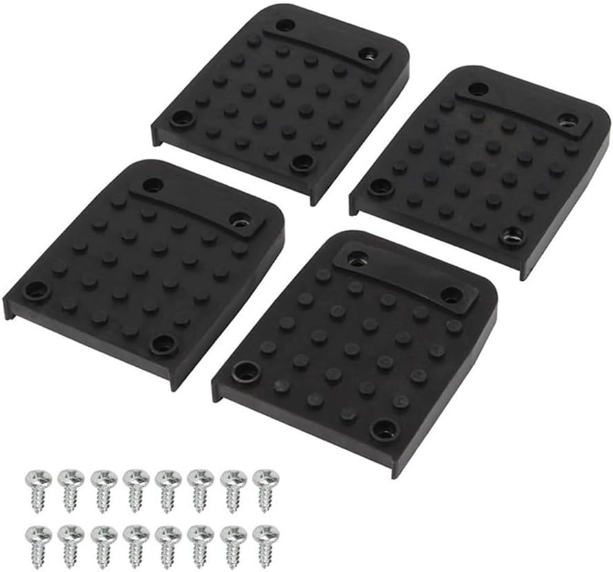 Semelles antidérapantes pour échasses et plâtres, plastique, 10,5 x 8,4 x 1,2 cm, lot de 4 avec 16 vis