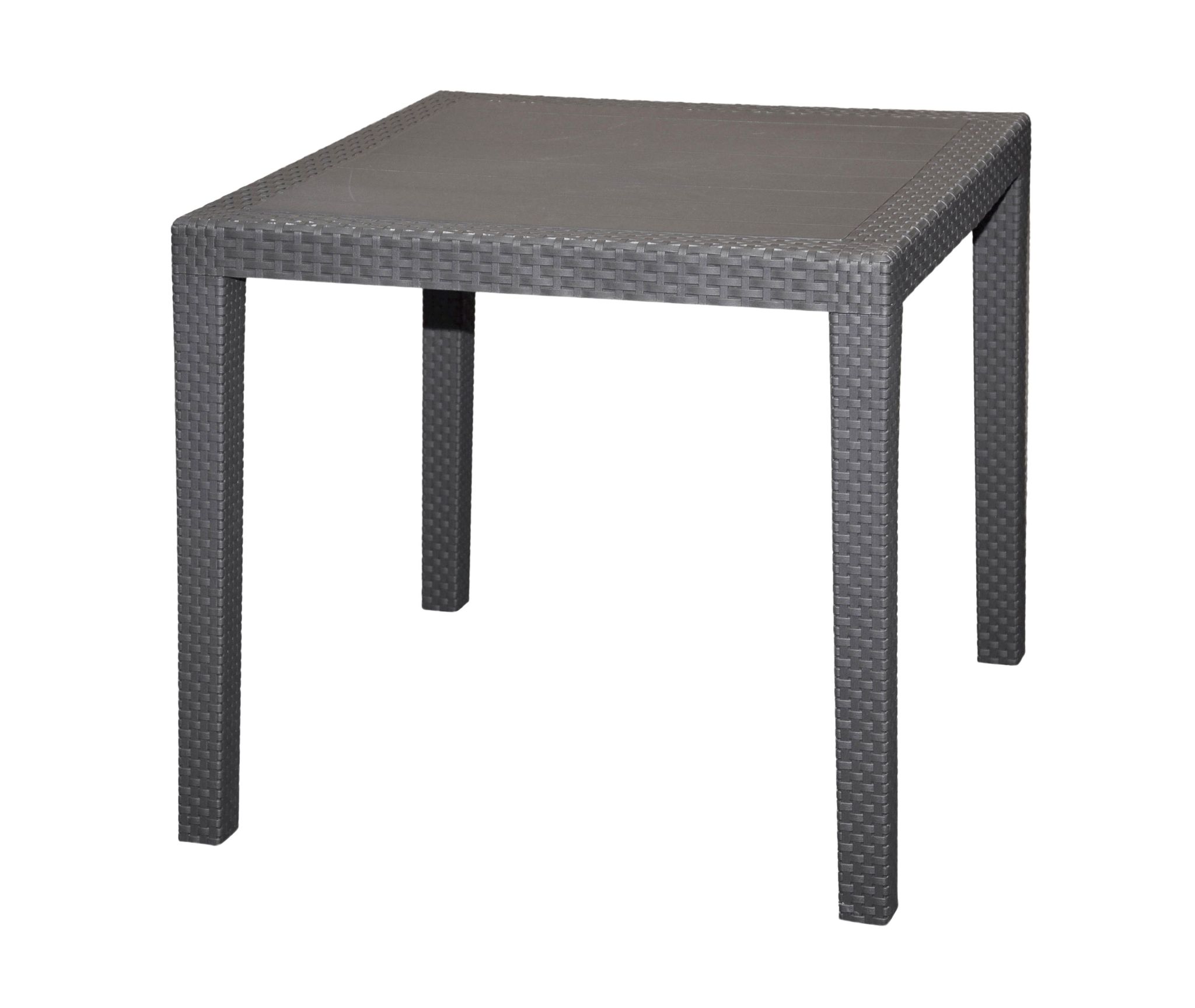 Spetebo – Table De Jardin En Plastique Anthracite – 4 Places – 79 X 79