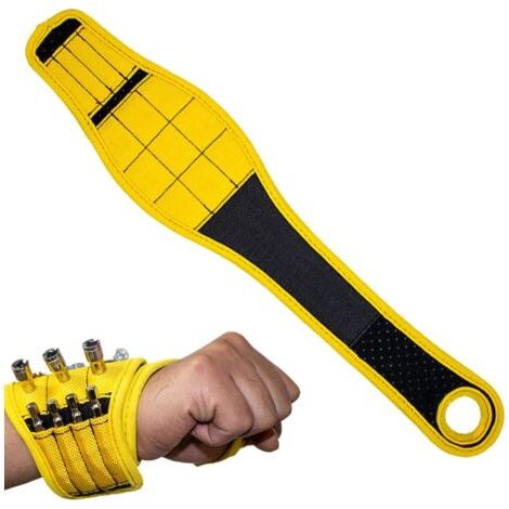 Bracelet magnétique porte-outils réglable pour vis et clous, léger et confortable