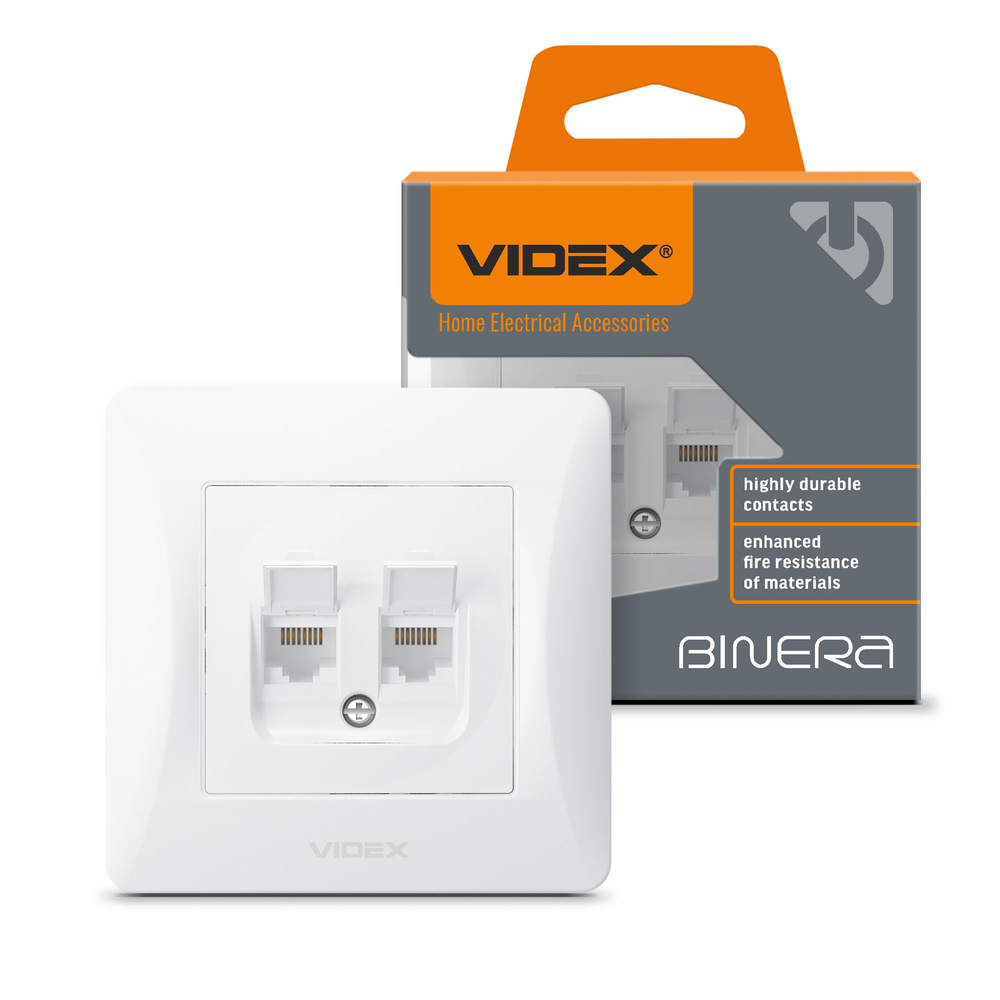 Oem Videx Binera 2X Rj45 Doppel-Unterputz-Computerbuchse, Weiß