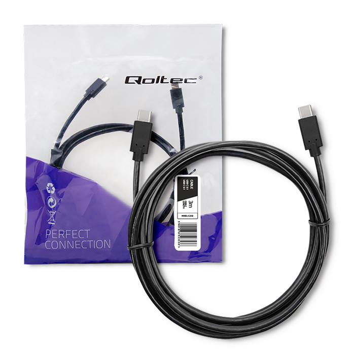 Qoltec USB-C-zu-USB-C-Kabel 52353 - USB 32 Gen 1 - 3 m - Schwarz - Bild 6