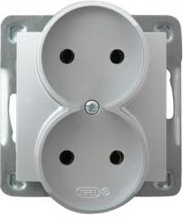 Ospel Impresja Doppelsteckdose B/U Silber Gp-2Yr/M/18