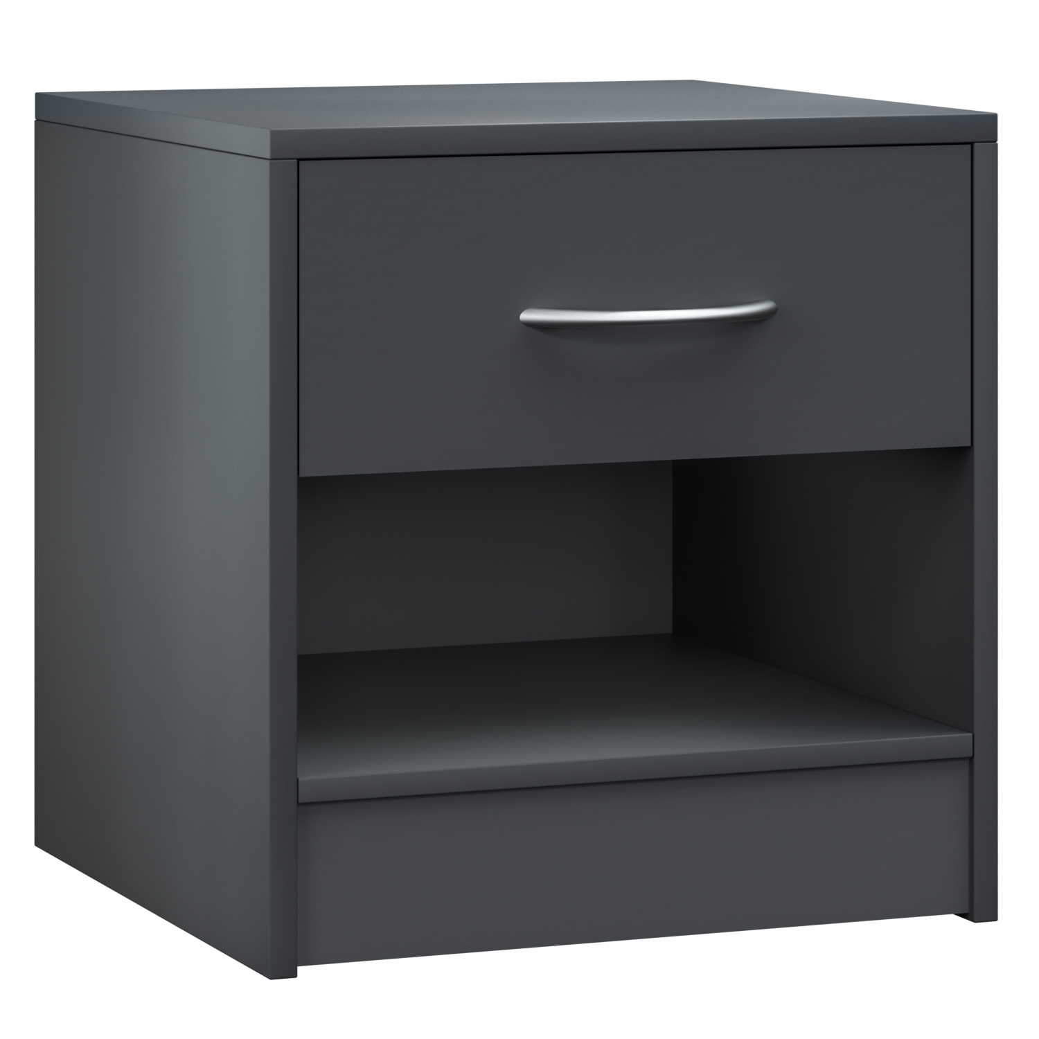 Nachttisch Mit Schublade Bett 41cm Komforthöhe Ablage Schlafzimmer Nachtschrank Nachtkästchen Nachtkommode Holz 41x39x28cm Anthrazit - Casaria