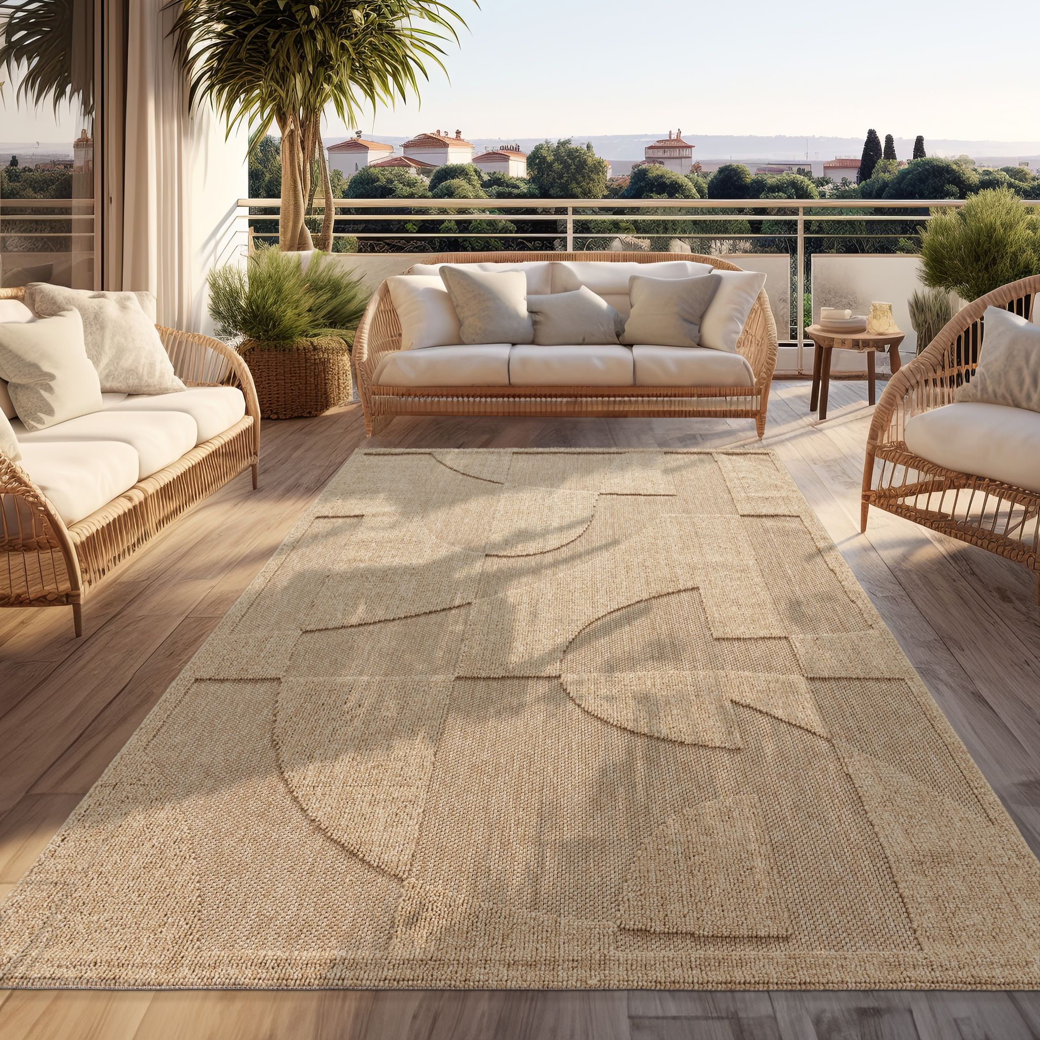 Paco Home – Tapis D'Extérieur Résistant Aux Intempéries 160x220 Cm