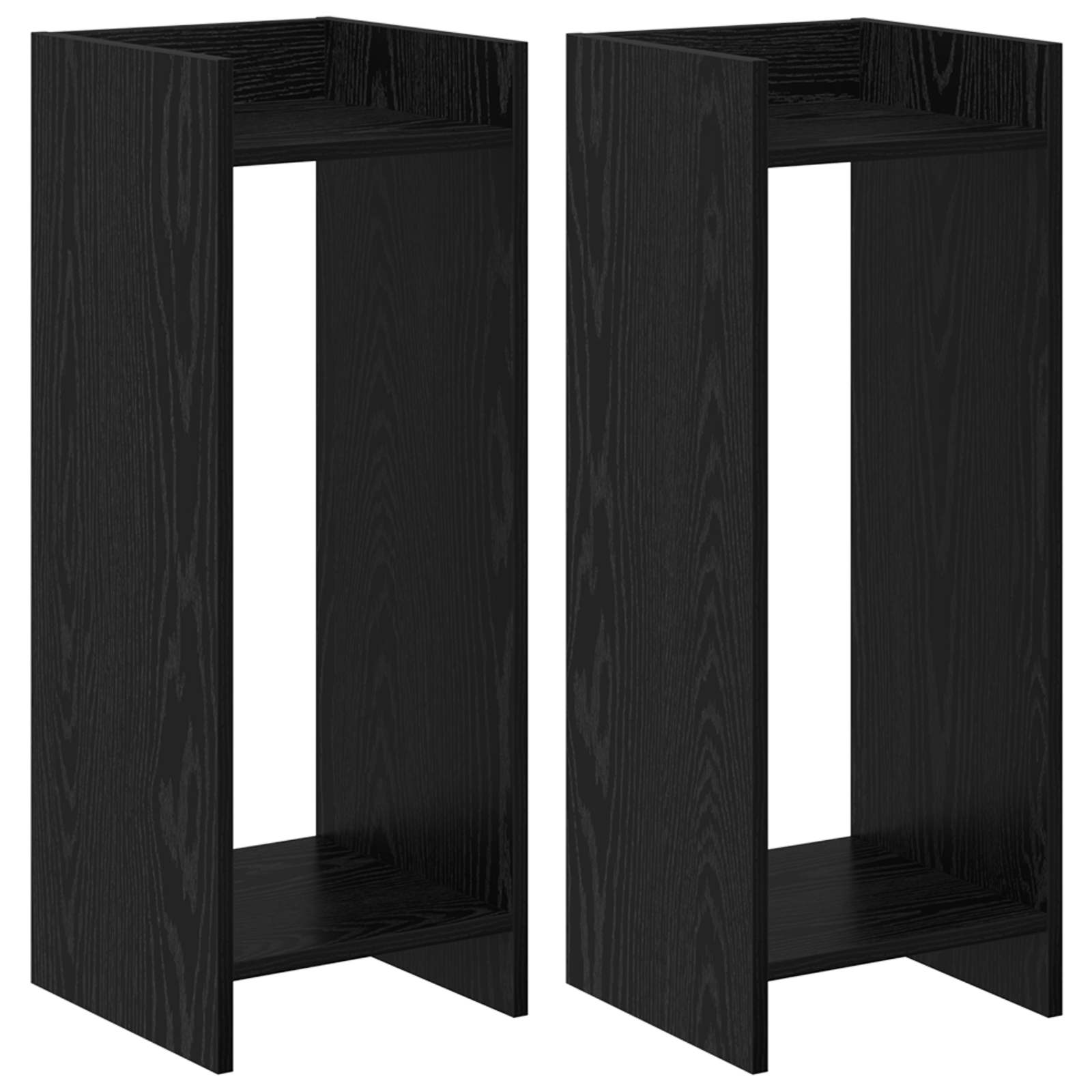 Vidaxl Plant Stand 2 Pcs Black Oak 30 X 30 X 80 Cm Engineered Wood 8721364556232