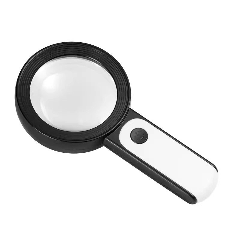 Loupe de lecture éclairée double lentille, grossissement 30x, 18 LED, diamètre 80 mm
