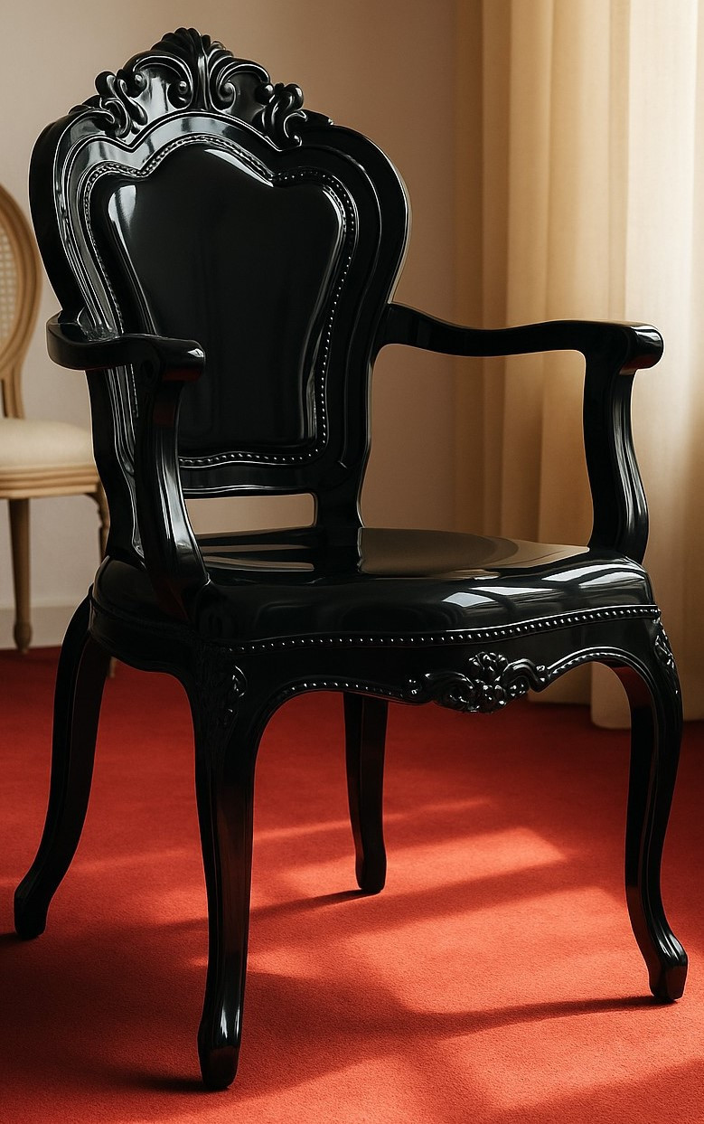 Biscottini – Chaise En Polycarbonate Noire – Fauteuil De Salle À Manger