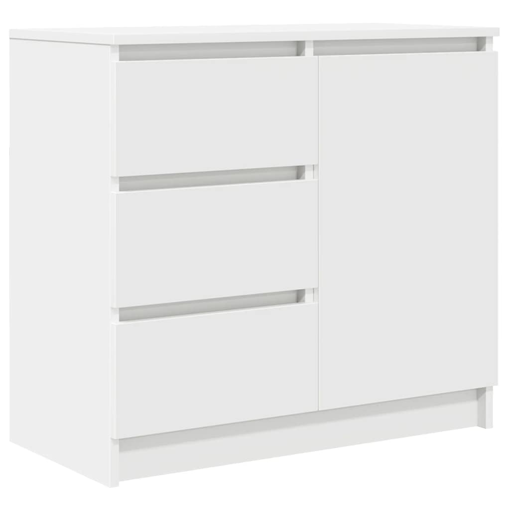Vidaxl – Buffet Blanc 71x35x65 Cm – Bois D'Ingénierie – 3 Tiroirs Et 1