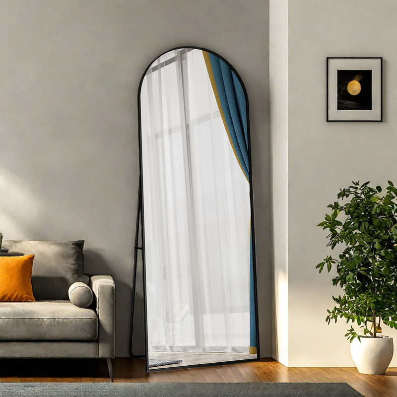 Miroir Sur Pied 162 X 53cm - Miroir Pleine Longueur Arqué - Grand